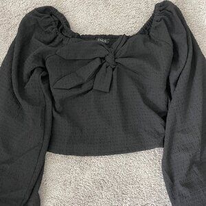 Venus Long Bubble Sleeve Crop Top